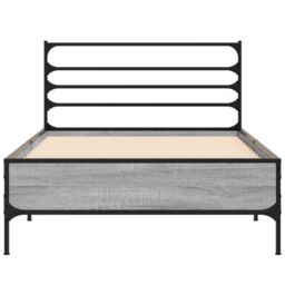 Berkfield Home Bed Frame without Mattress Grey Sonoma 90x190 cm Single - thumbnail 4