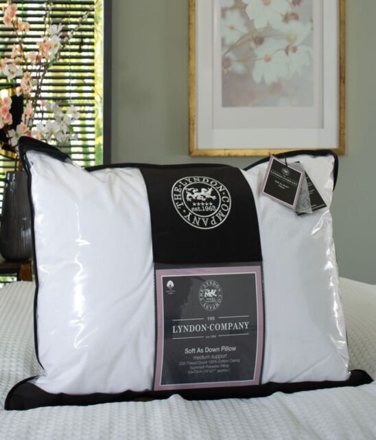 The Lyndon Company Soft as Down 233 Thread Count 100% Cotton Casing Soft to Medium Support Pillow in White - image 1