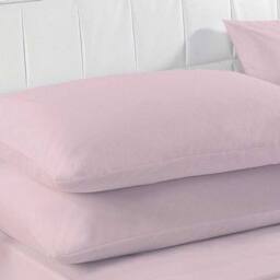 K Collection Percale Percale Fitted Sheet in Pink - Size: Double - thumbnail 2