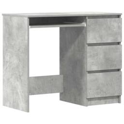 Berkfield Home Desk Concrete Grey 90x45x76 cm Engineered Wood - Size: 90 x 45 x 76 cm