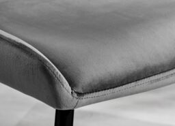 FurnitureboxUK Set of 2 Nora Deep Padded Luxurious Dining Chairs Upholstered In Soft Velvet With Black Legs in Dark Grey - thumbnail 7