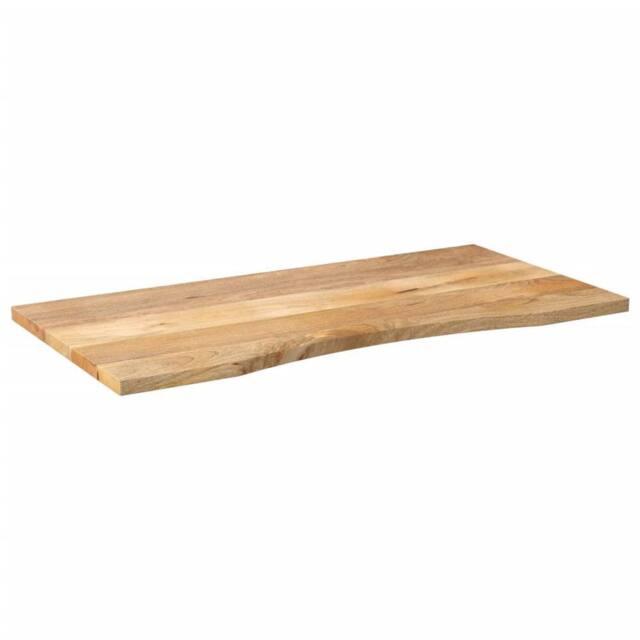 Berkfield Home Desk Top with Curve 140x60x2.5 cm Solid Wood Rough Mango in Brown - image 1