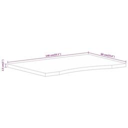 Berkfield Home Desk Top with Curve 140x60x2.5 cm Solid Wood Rough Mango in Brown - thumbnail 8