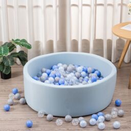 simpa Soft Foam Ball Pit 90 x 30cm in Baby Blue - Size: 90 x 30 cm - thumbnail 4