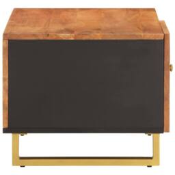 Berkfield Home Beautiful Coffee Table Brown & Black 80x50x40 cm Solid Wood Mango - Size: 80 x 50 x 40 cm - thumbnail 5