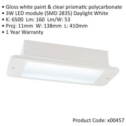 Loops Recessed Emergency Ceiling Guide Light - 3W Daylight White LED - Gloss White - thumbnail 2