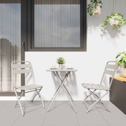Berkfield Home Folding Garden Chairs 2 pcs Beige 42x52x82 cm Powder-coated Steel - Size: 42 x 52 x 82 cm - thumbnail 3