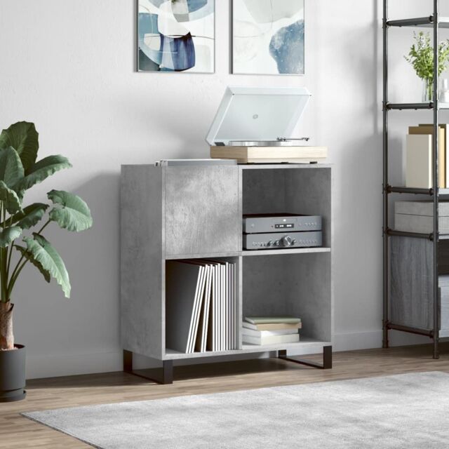 Berkfield Home Record Cabinet Concrete Grey 84.5x38x89 cm Engineered Wood - image 1