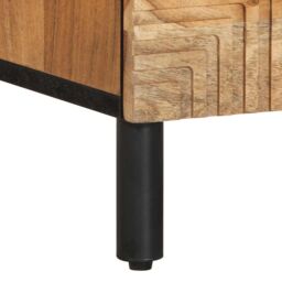 Berkfield Home Bedside Cabinet 40x33x46 cm Solid Wood Acacia in Brown - Size: 40 x 33 x 46 cm - thumbnail 9