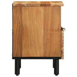 Berkfield Home Bedside Cabinet 40x33x46 cm Solid Wood Acacia in Brown - Size: 40 x 33 x 46 cm - thumbnail 4