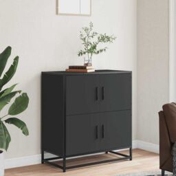 Berkfield Home Sideboard Black 68x35x76 cm Engineered Wood - Size: 68 x 35 x 76 cm - thumbnail 3
