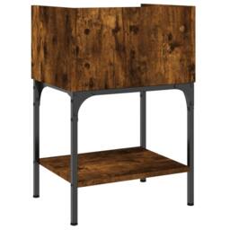 Berkfield Home Elegant Bedside Table Smoked Oak 40.5x31x60 cm Engineered Wood in Brown - thumbnail 8
