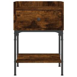 Berkfield Home Elegant Bedside Table Smoked Oak 40.5x31x60 cm Engineered Wood in Brown - thumbnail 5