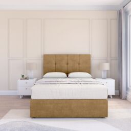"Sloomy Jasmine Plush Bed Set With No Drawers Mattress & 54"" Headboard in Light Brown - Size: Small Single" - thumbnail 2