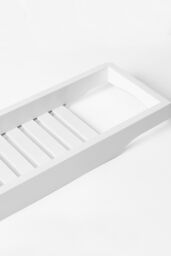 OHS Bamboo Bath Tray Storage Bathtub Rack Caddy in White - thumbnail 3