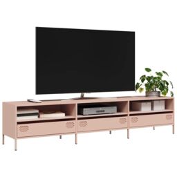 Berkfield Home TV Cabinet Pink 202x39x43.5 cm Cold-rolled Steel - thumbnail 1