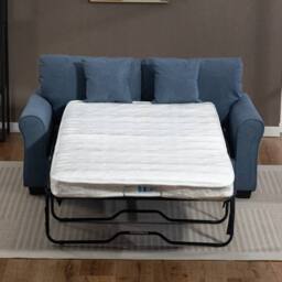 Artemis Home Lewiston Fabric Pull Out Sofabed in Light Blue - Size: 3 Seater - thumbnail 4