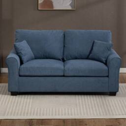 Artemis Home Lewiston Fabric Pull Out Sofabed in Light Blue - Size: 3 Seater