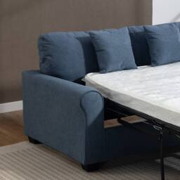 Artemis Home Lewiston Fabric Pull Out Sofabed in Light Blue - Size: 3 Seater - thumbnail 7