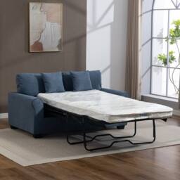 Artemis Home Lewiston Fabric Pull Out Sofabed in Light Blue - Size: 3 Seater - thumbnail 5