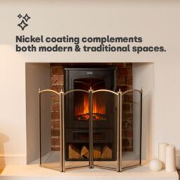 LIVIVO 4-Panel Nickel Coated Fireguard in Silver - thumbnail 6