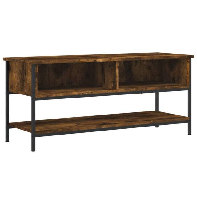 Berkfield Home TV Cabinet Smoked Oak 100x35x45 cm Engineered Wood in Brown - Size: 100 x 35 x 45 cm - image 1
