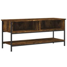 Berkfield Home TV Cabinet Smoked Oak 100x35x45 cm Engineered Wood in Brown - Size: 100 x 35 x 45 cm - thumbnail 1
