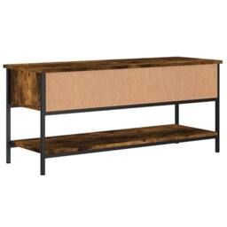 Berkfield Home TV Cabinet Smoked Oak 100x35x45 cm Engineered Wood in Brown - Size: 100 x 35 x 45 cm - thumbnail 6
