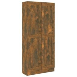 Berkfield Home Book Cabinet Smoked Oak 82.5x30.5x185.5 cm Engineered Wood in Brown - thumbnail 2