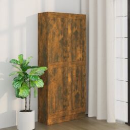 Berkfield Home Book Cabinet Smoked Oak 82.5x30.5x185.5 cm Engineered Wood in Brown - thumbnail 1