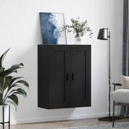 Berkfield Home Wall Mounted Cabinet Black 69.5x34x90 cm Engineered Wood - thumbnail 3
