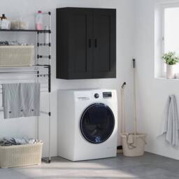Berkfield Home Wall Mounted Cabinet Black 69.5x34x90 cm Engineered Wood - thumbnail 2