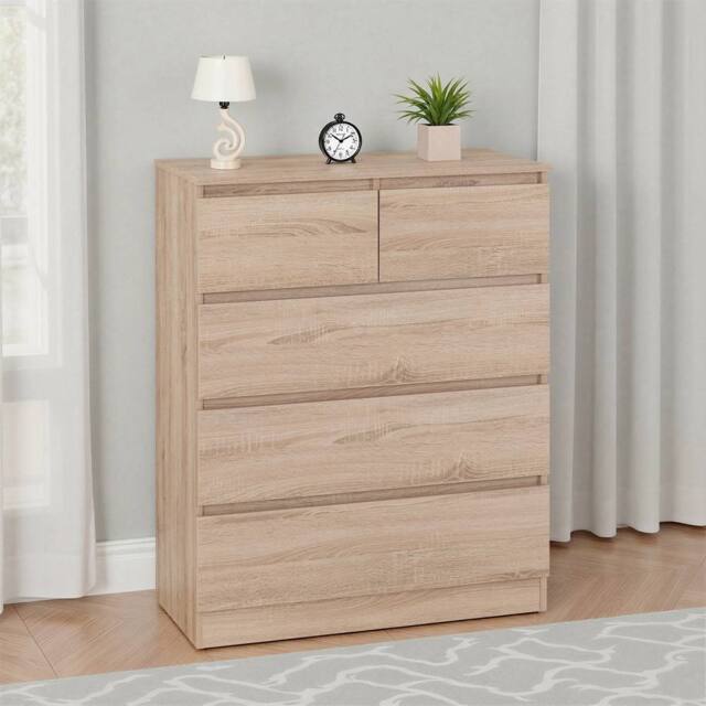 Seconique Malvern 3+2 Drawer Chest - Sonoma Oak in Light Oak - image 1