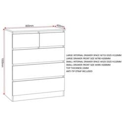 Seconique Malvern 3+2 Drawer Chest - Sonoma Oak in Light Oak - thumbnail 8