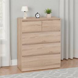 Seconique Malvern 3+2 Drawer Chest - Sonoma Oak in Light Oak - thumbnail 1