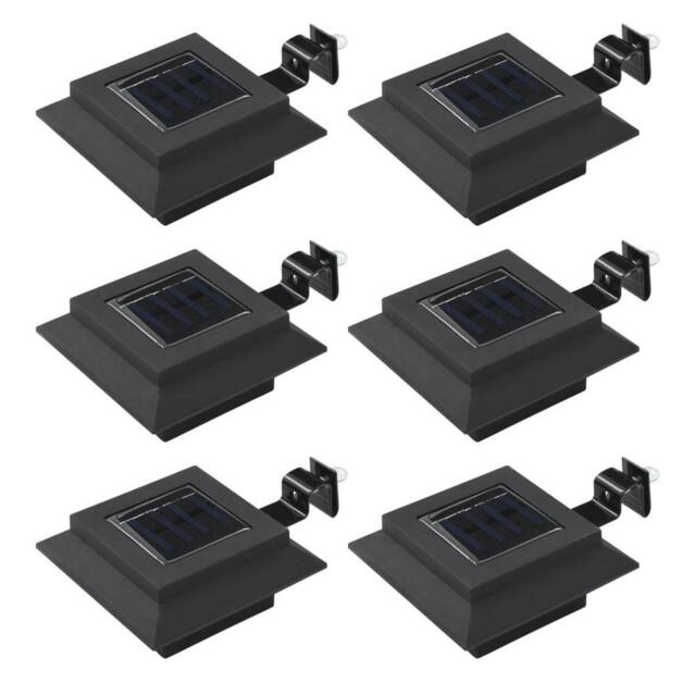 Berkfield Home Outdoor Solar Lamps 6 pcs LED Square 12 cm Black - image 1