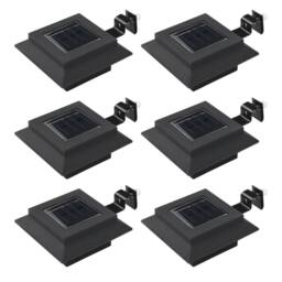 Berkfield Home Outdoor Solar Lamps 6 pcs LED Square 12 cm Black - thumbnail 1
