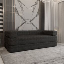 MN Furniture Modern 3 Seater Sofa Bed - Easy Setup No Assembly Required in Black - thumbnail 8