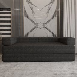 MN Furniture Modern 3 Seater Sofa Bed - Easy Setup No Assembly Required in Black - thumbnail 2