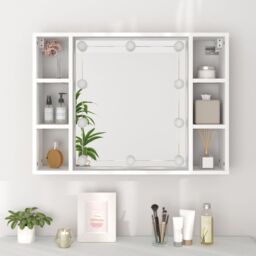 Berkfield Home Mirror Cabinet with LED White 76x15x55 cm - Size: 76 x 15 x 55 cm - thumbnail 5