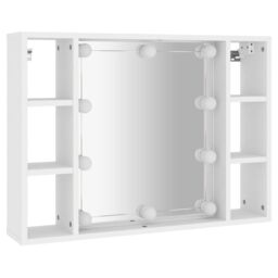 Berkfield Home Mirror Cabinet with LED White 76x15x55 cm - Size: 76 x 15 x 55 cm - thumbnail 3