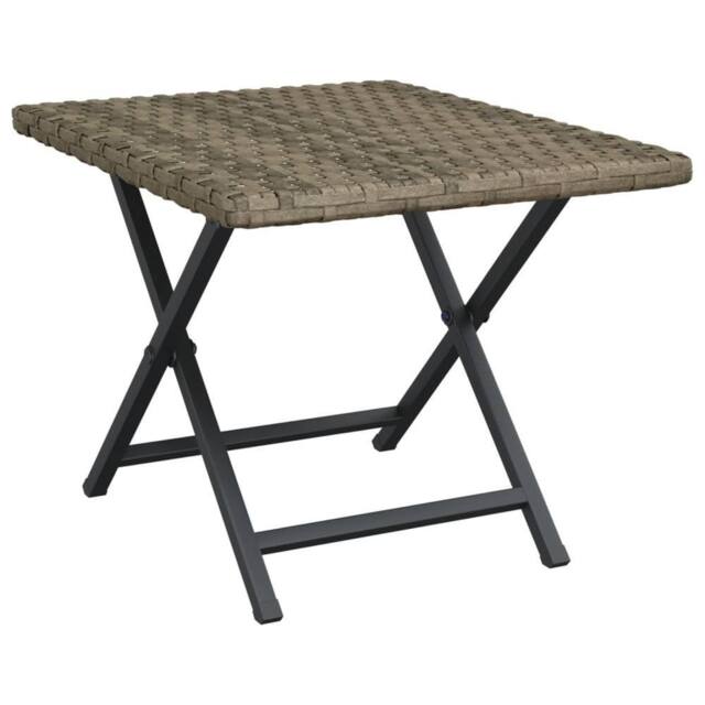 Berkfield Home Folding Table Grey 45x35x32 cm Poly Rattan - Size: 45 x 35 x 32 cm - image 1