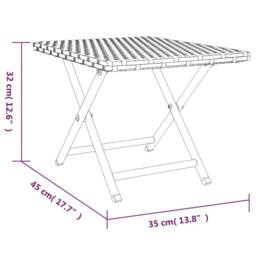 Berkfield Home Folding Table Grey 45x35x32 cm Poly Rattan - Size: 45 x 35 x 32 cm - thumbnail 7