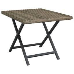 Berkfield Home Folding Table Grey 45x35x32 cm Poly Rattan - Size: 45 x 35 x 32 cm - thumbnail 1