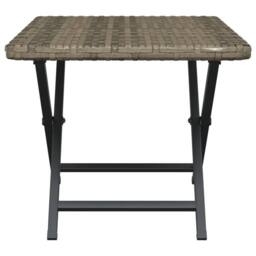 Berkfield Home Folding Table Grey 45x35x32 cm Poly Rattan - Size: 45 x 35 x 32 cm - thumbnail 4
