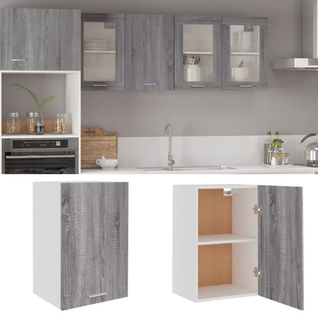 Berkfield Home Hanging Cabinet Grey Sonoma 39.5x31x60 cm Engineered Wood - image 1