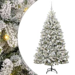 Berkfield Home Artificial Christmas Tree Green & White 180 cm PVC & Metal - thumbnail 2