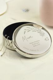 Personalised Memento Company Women's Personalised Birthday Round Trinket Box in Metallic Silver - thumbnail 3