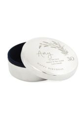 Personalised Memento Company Women's Personalised Birthday Round Trinket Box in Metallic Silver - thumbnail 1