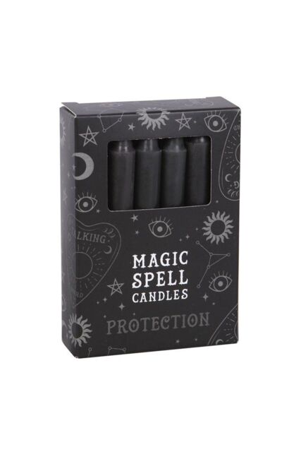 KDMD Set of 12 Black 'Protection' Spell Candles